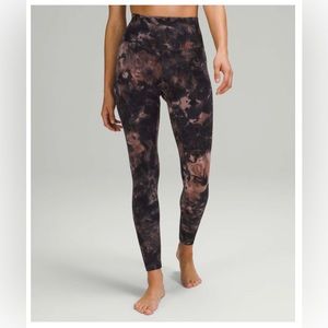 Lululemon Align Pant 28" Color Diamond Dye Graphite Grey Pink Pastel Size 6